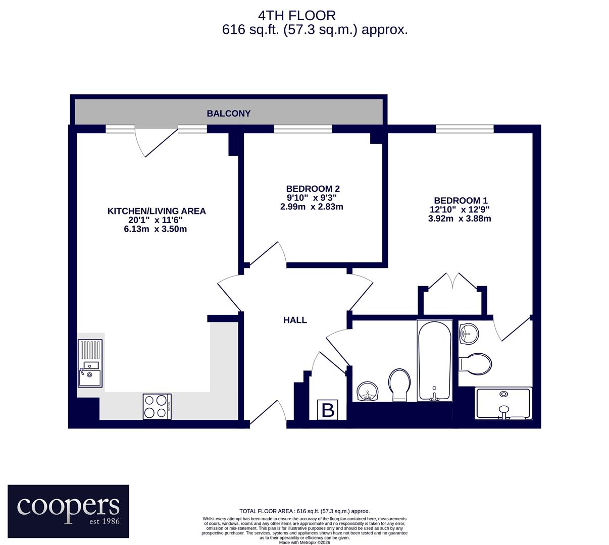 411, Riverbank Point, Uxbridge floorplan