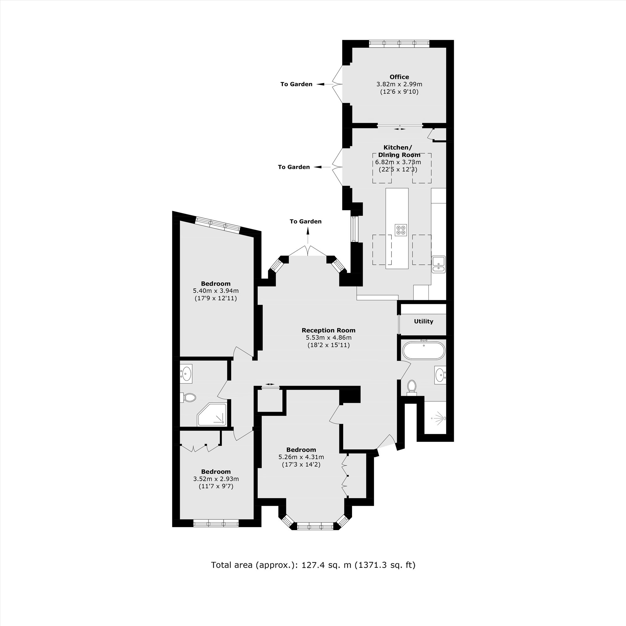 Flat A, 53, Magdalen Road, London floorplan