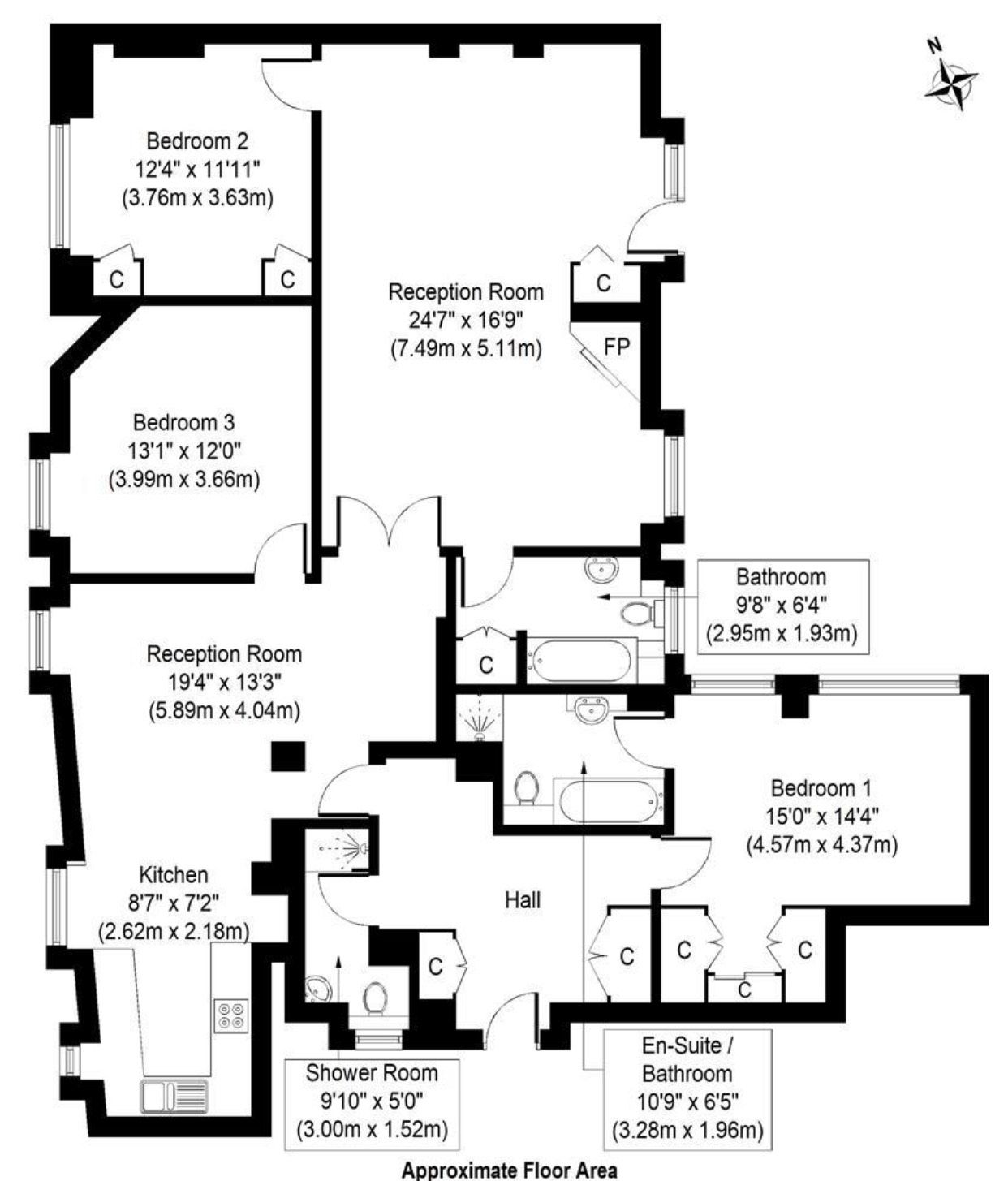 2 Windsor Court, Moscow Road, London, W2 4SN, London floorplan
