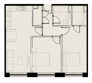 Apartment 57 Gunsmith House, 61, Price Street, Birmingham floorplan