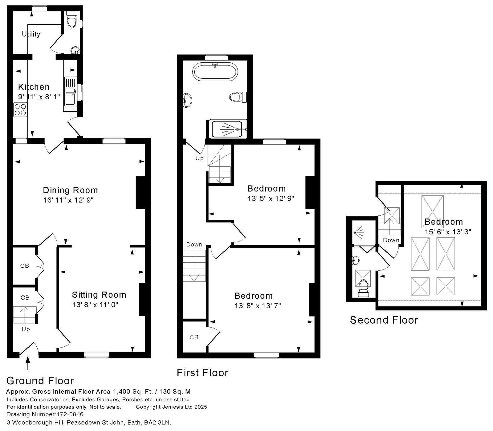 3, Woodborough Hill, Bath floorplan