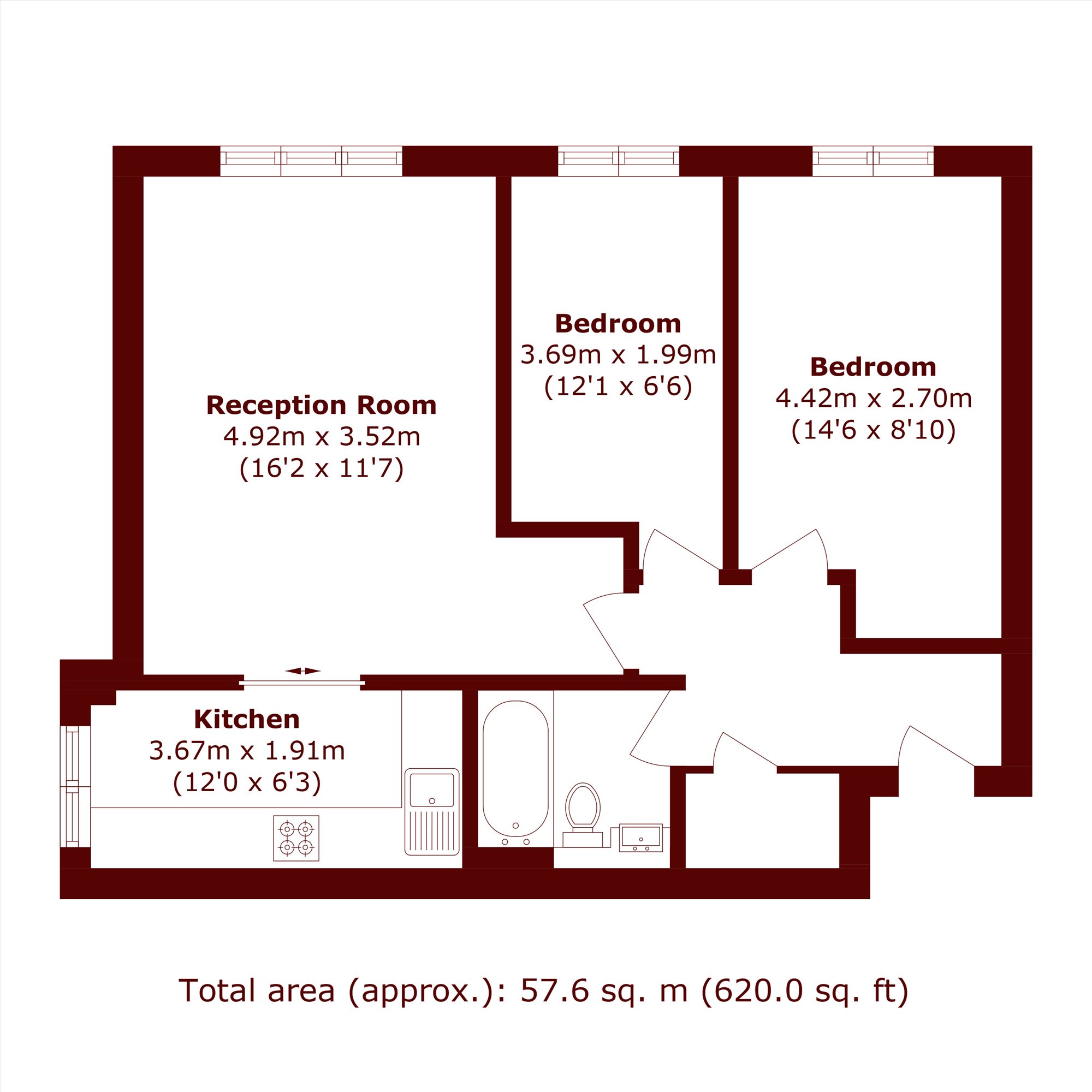 Flat 7, 424, Clapham Road, London floorplan