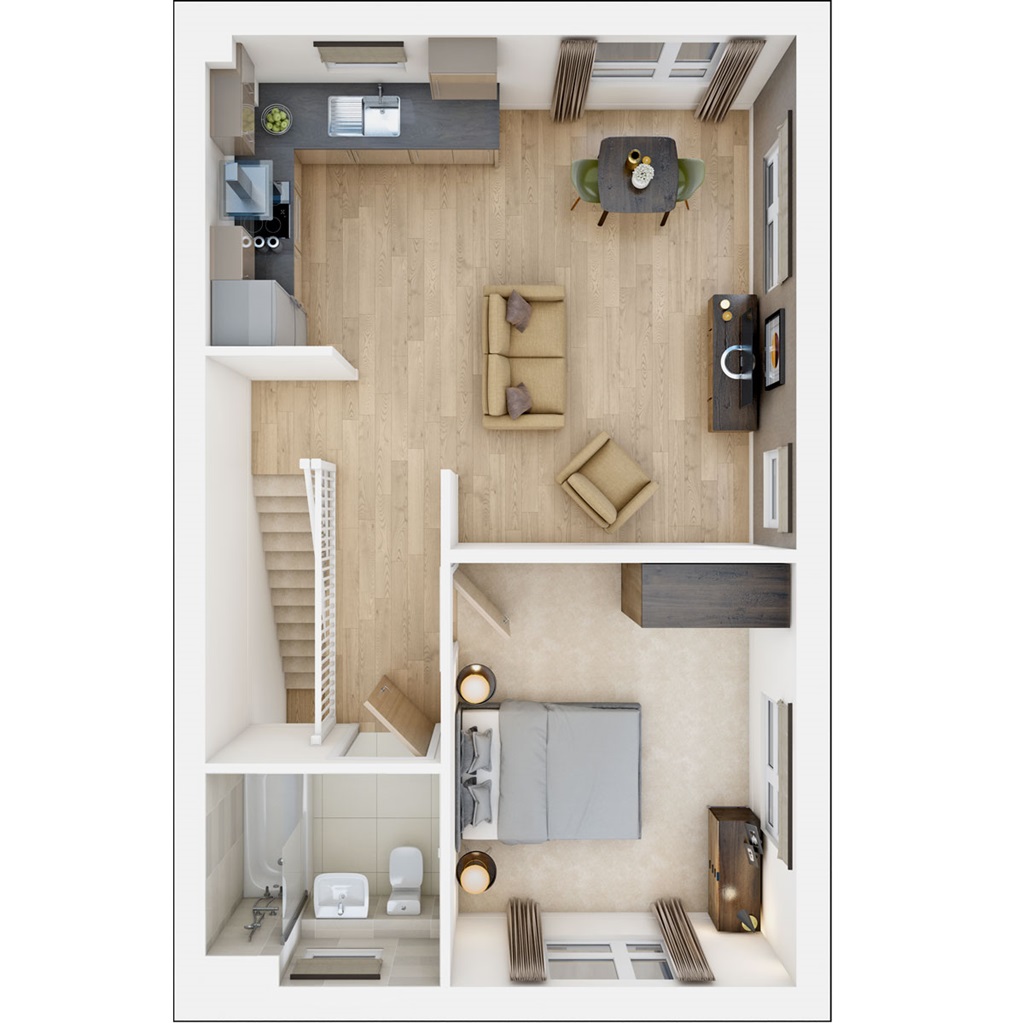 The Bamstead - Plot 105, Allard Way, 1 John Mutton Way, Coventry floorplan