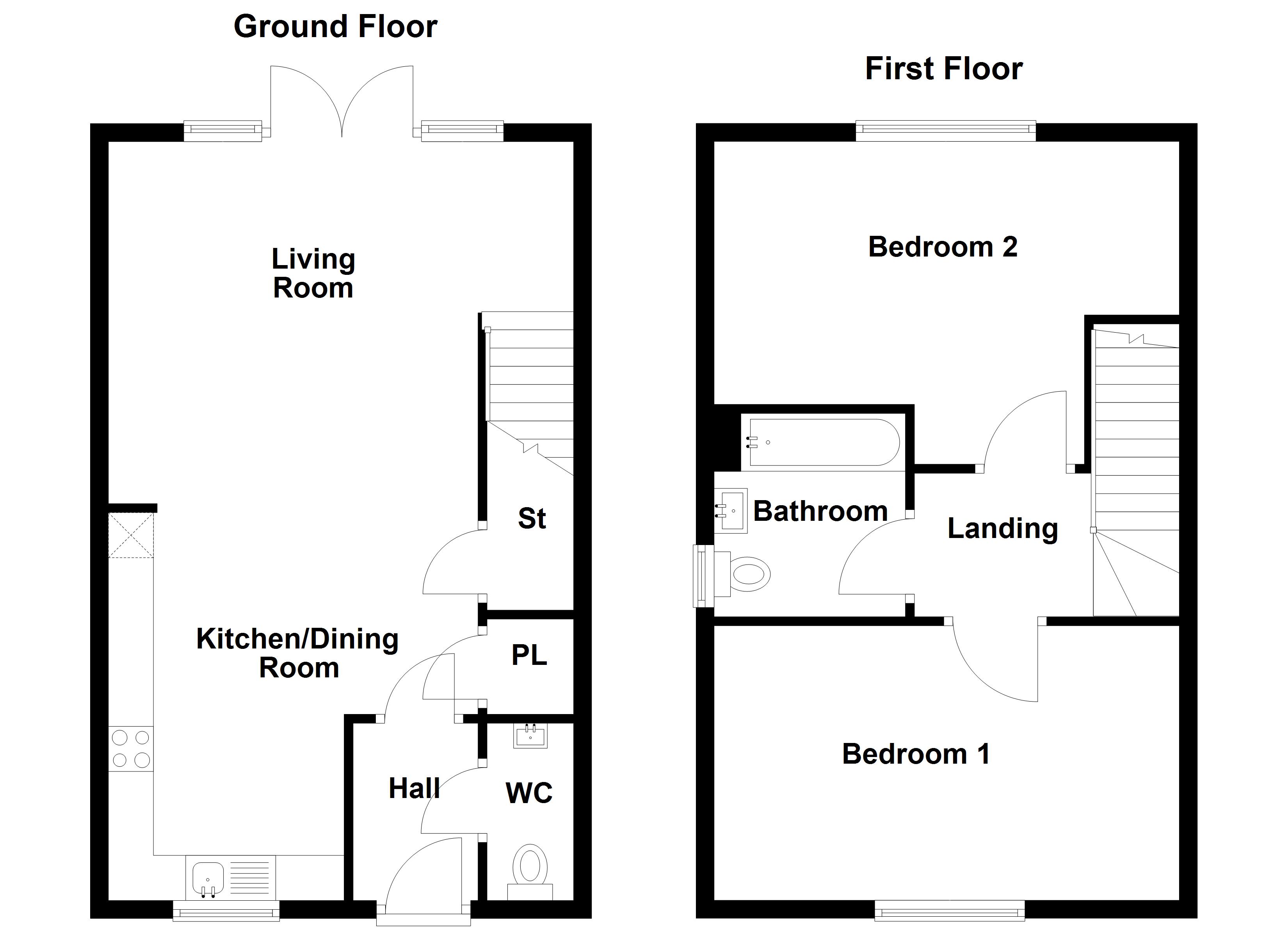 the_damask_semi_detached, Holden Fold, Darwen floorplan