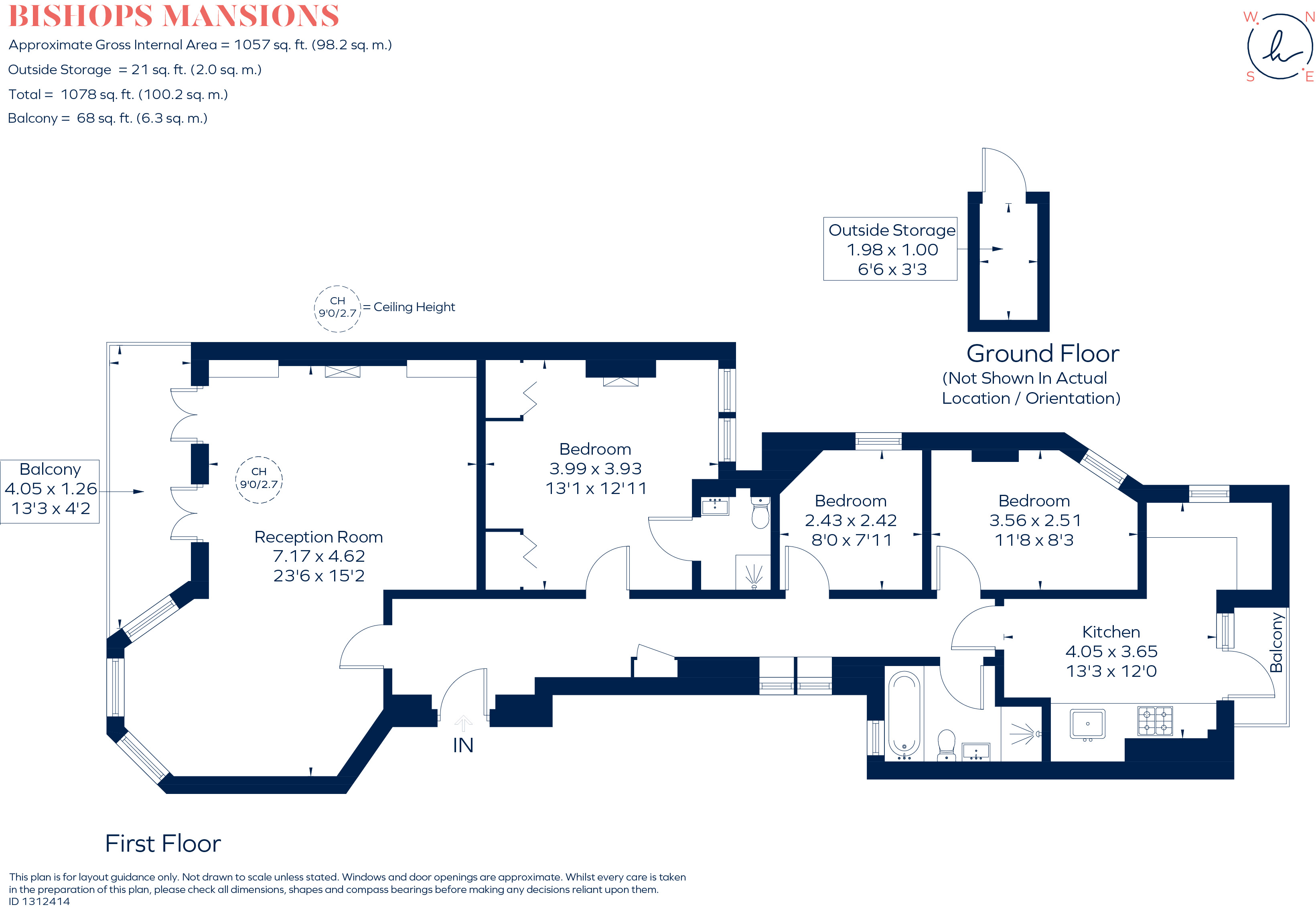 136 Bishops Mansions, Stevenage Road, London floorplan