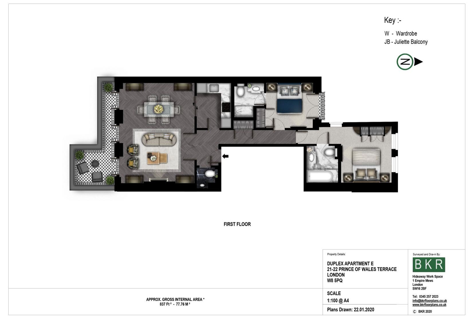 Prince of Wales Terrace, London floorplan