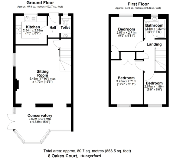 8, Oakes Court, Hungerford floorplan