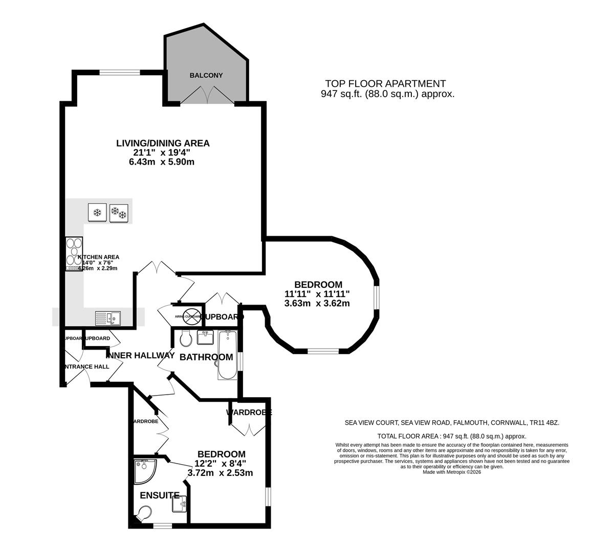 25, Sea View Court, Falmouth floorplan