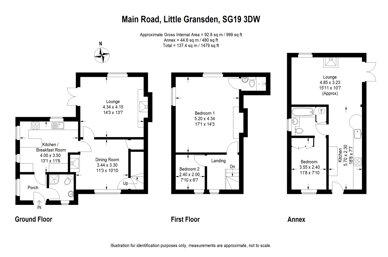 3 Bedrooms Semi-detached house for sale in Main Road, Little Gransden, Sandy, Cambridgeshire SG19