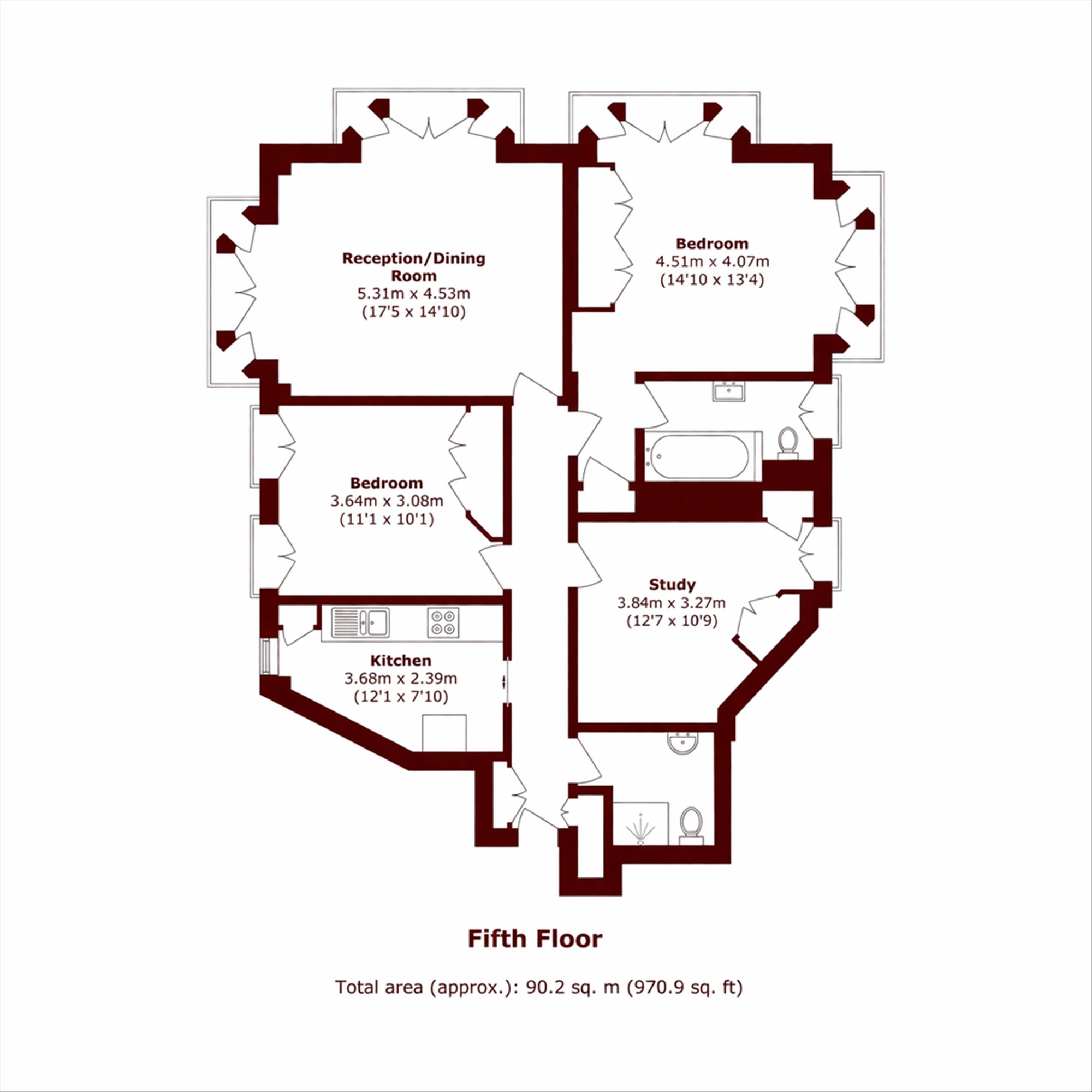 Flat 123, Dorset House, Gloucester Place, London floorplan