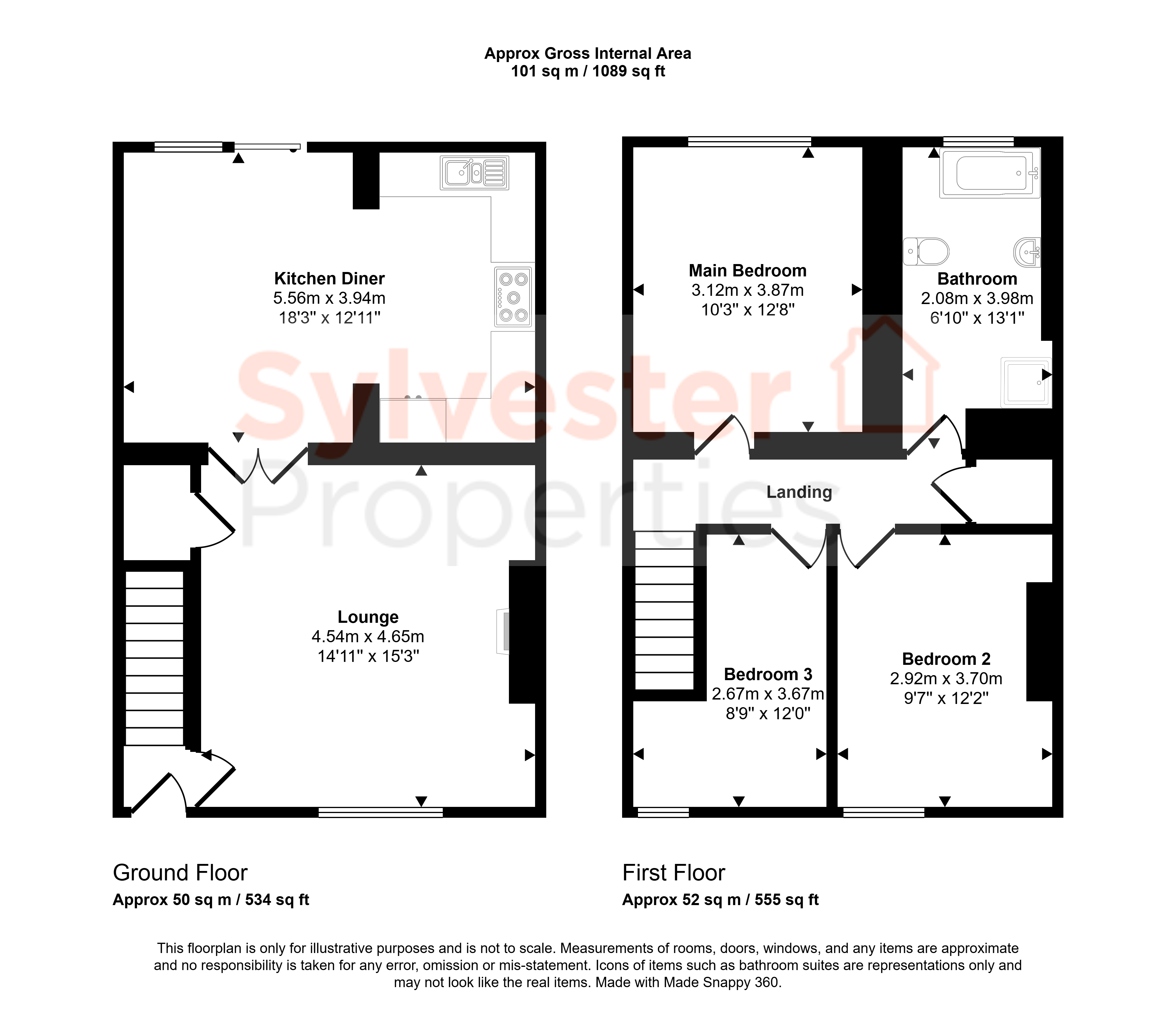 5, New Front Street, Stanley floorplan