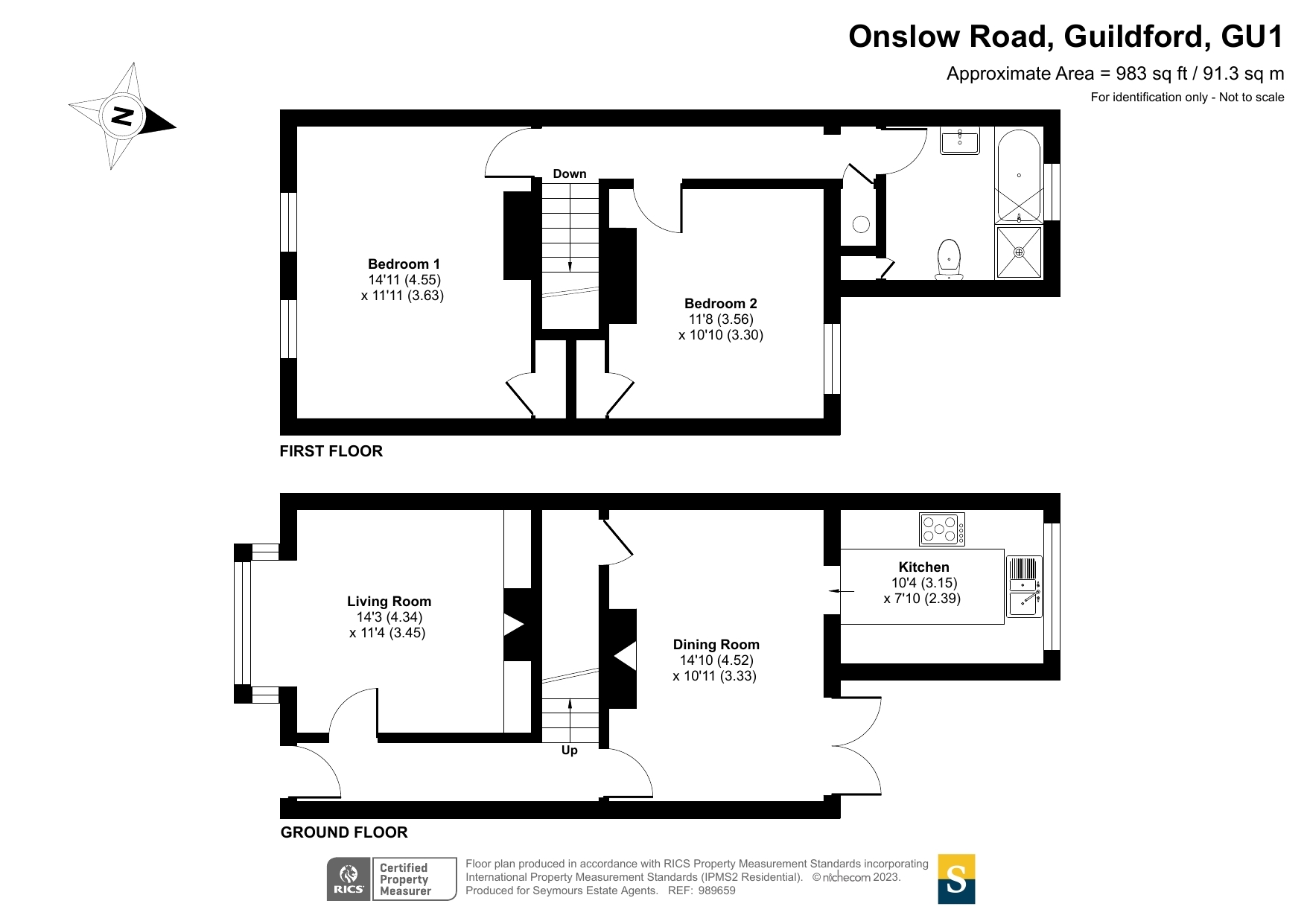 Onslow Road, Guildford, Surrey GU1, 2 bedroom end terrace house for