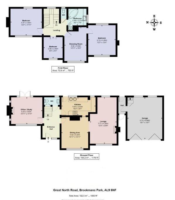 The Old Timbers, 4 Great North Road, Brookmans Park floorplan