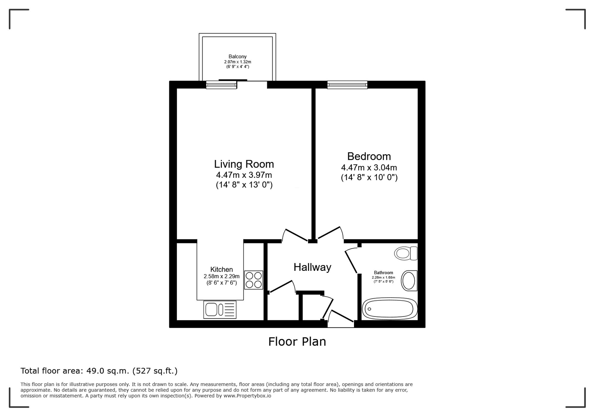 Flat 43, Page Court Commonwealth Drive, Crawley floorplan