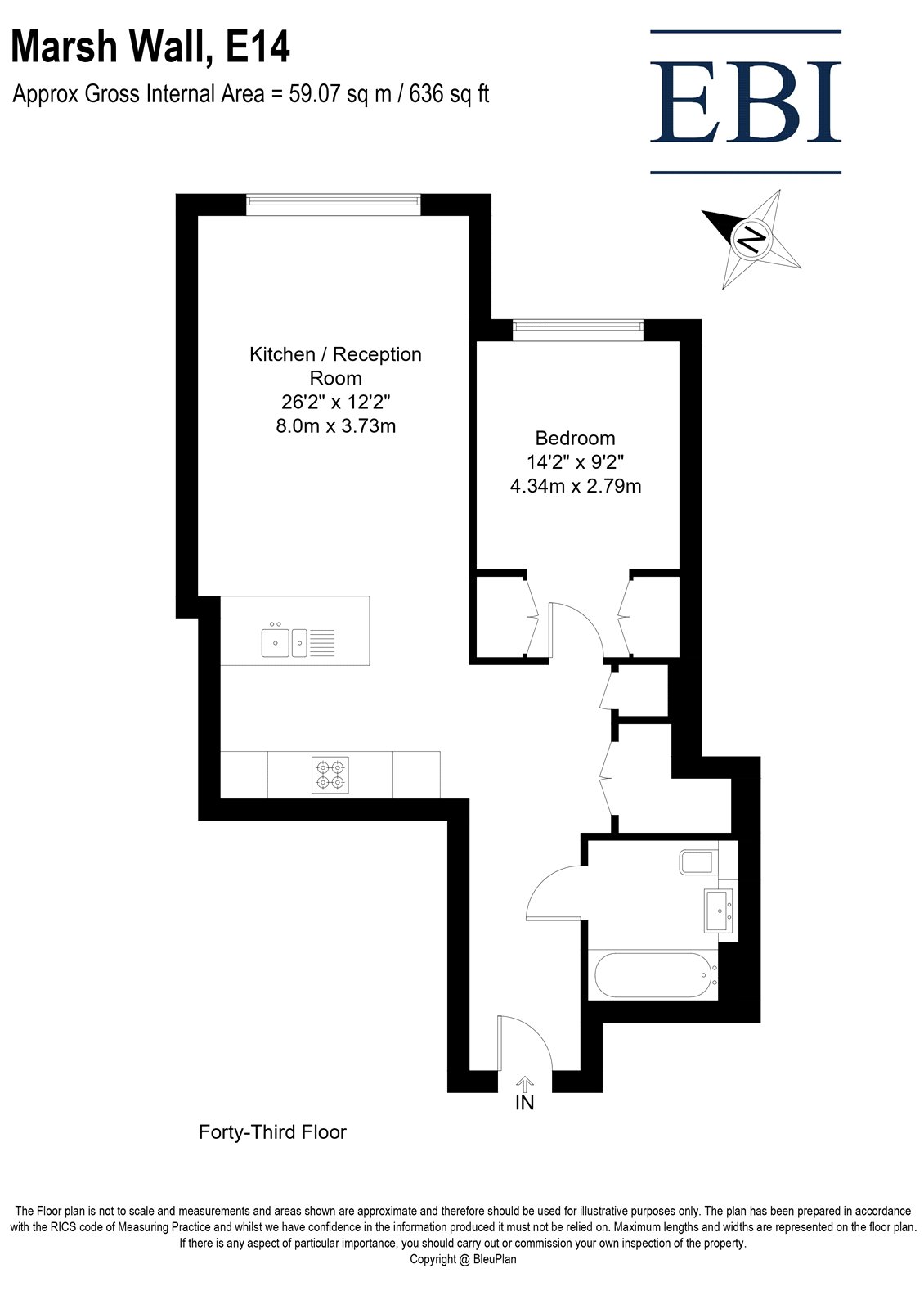 4308(L2), Hampton Tower, Canary Wharf floorplan