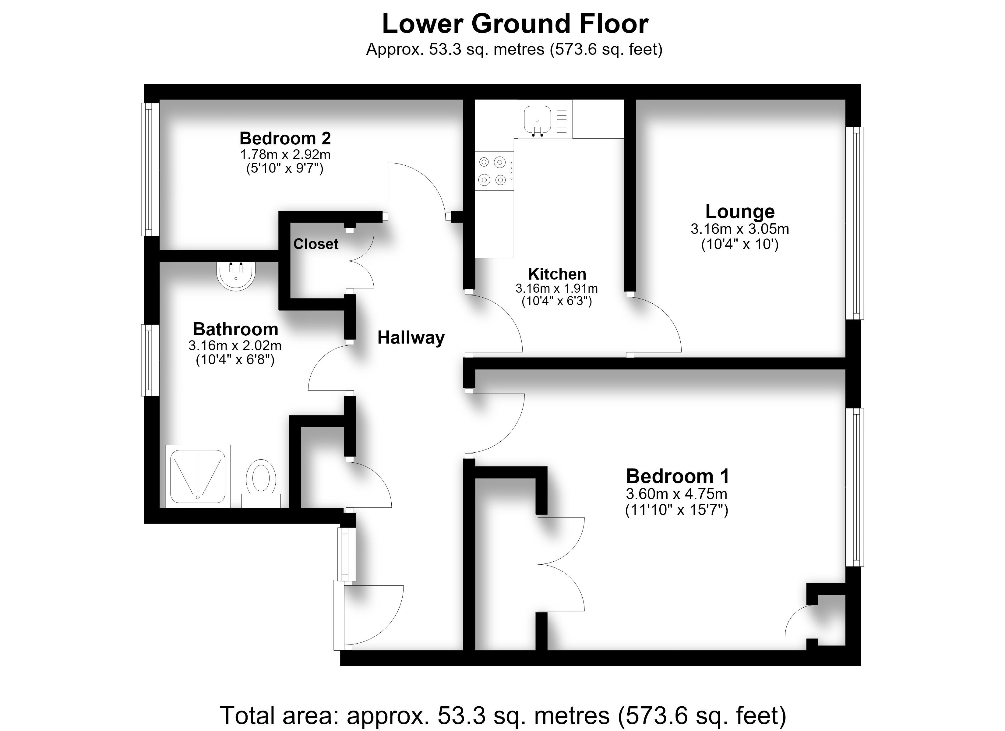 Flat 2, 46, Palmeira avenue, Hove floorplan