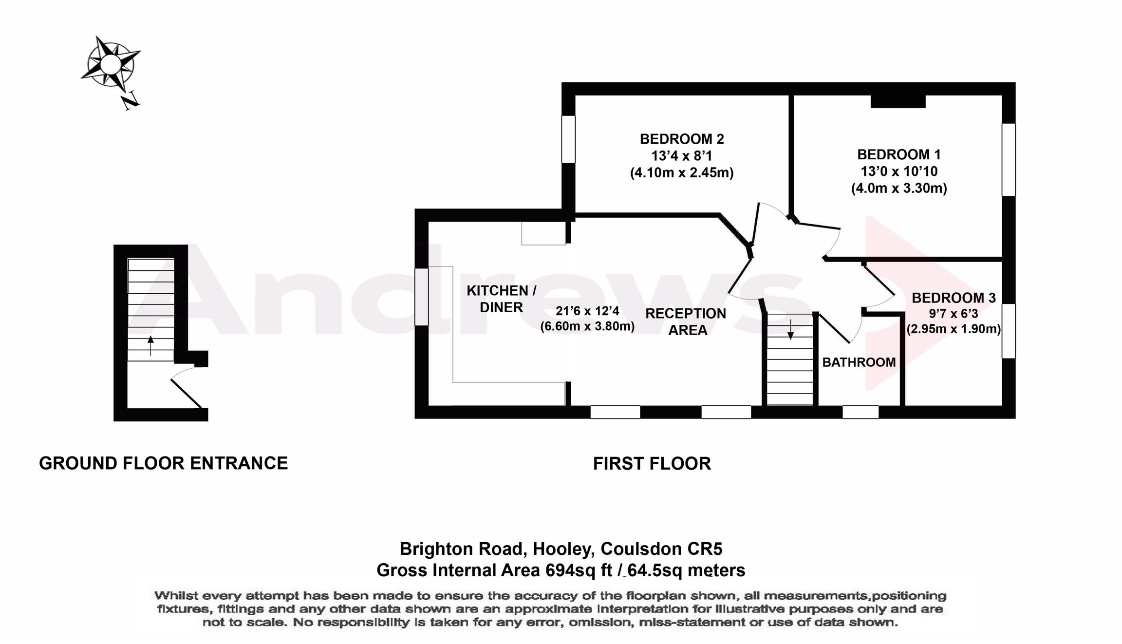 3 Bedrooms Maisonette for sale in Brighton Road, Hooley, Coulsdon, Surrey CR5