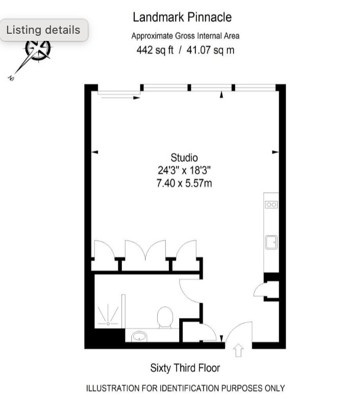 Apartment 6311, 10 Marsh Wall, London floorplan