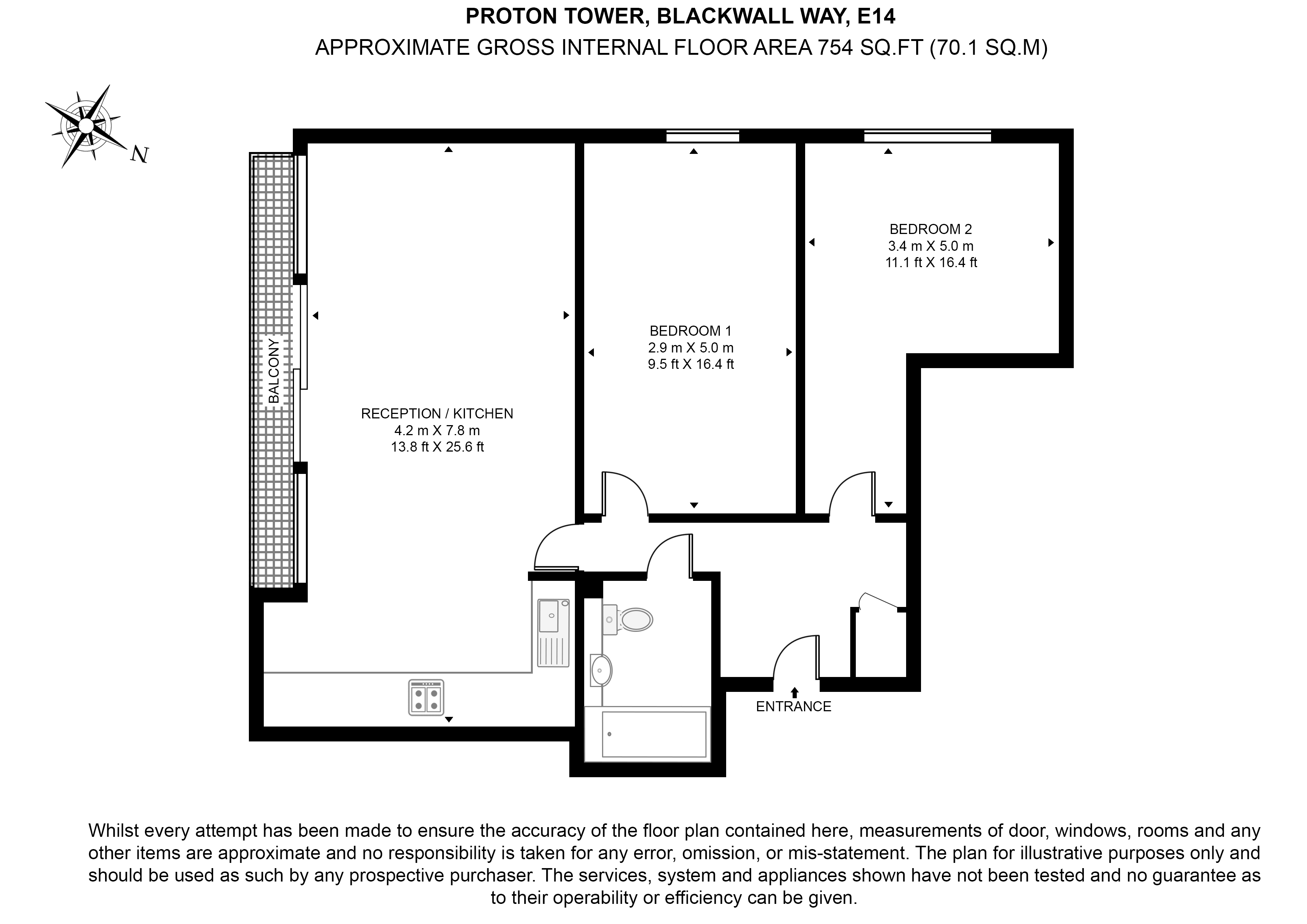 Flat 202, 8, Proton Tower, Poplar floorplan