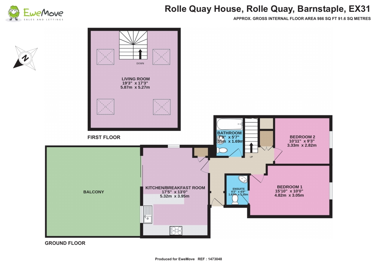 Flat 1, Rolle Quay House, Rolle Quay, Barnstaple floorplan