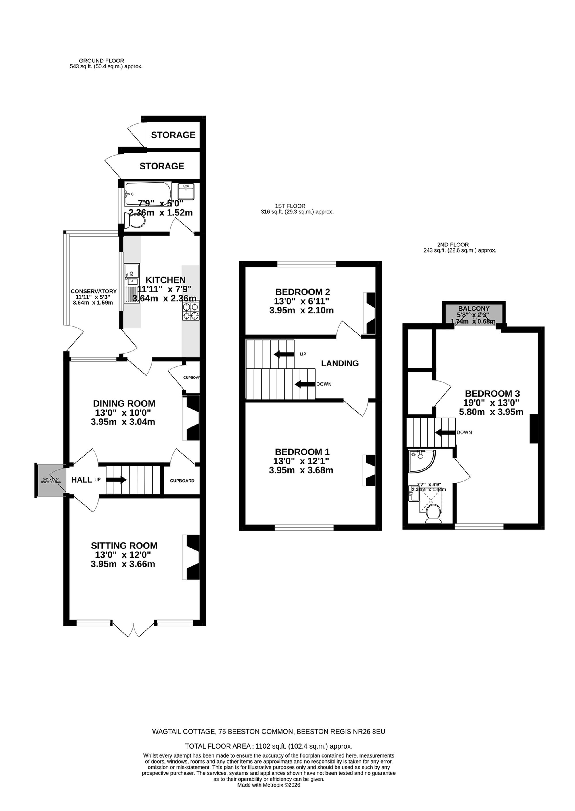 Wagtail Cottage, 75, Beeston Common, Sheringham floorplan