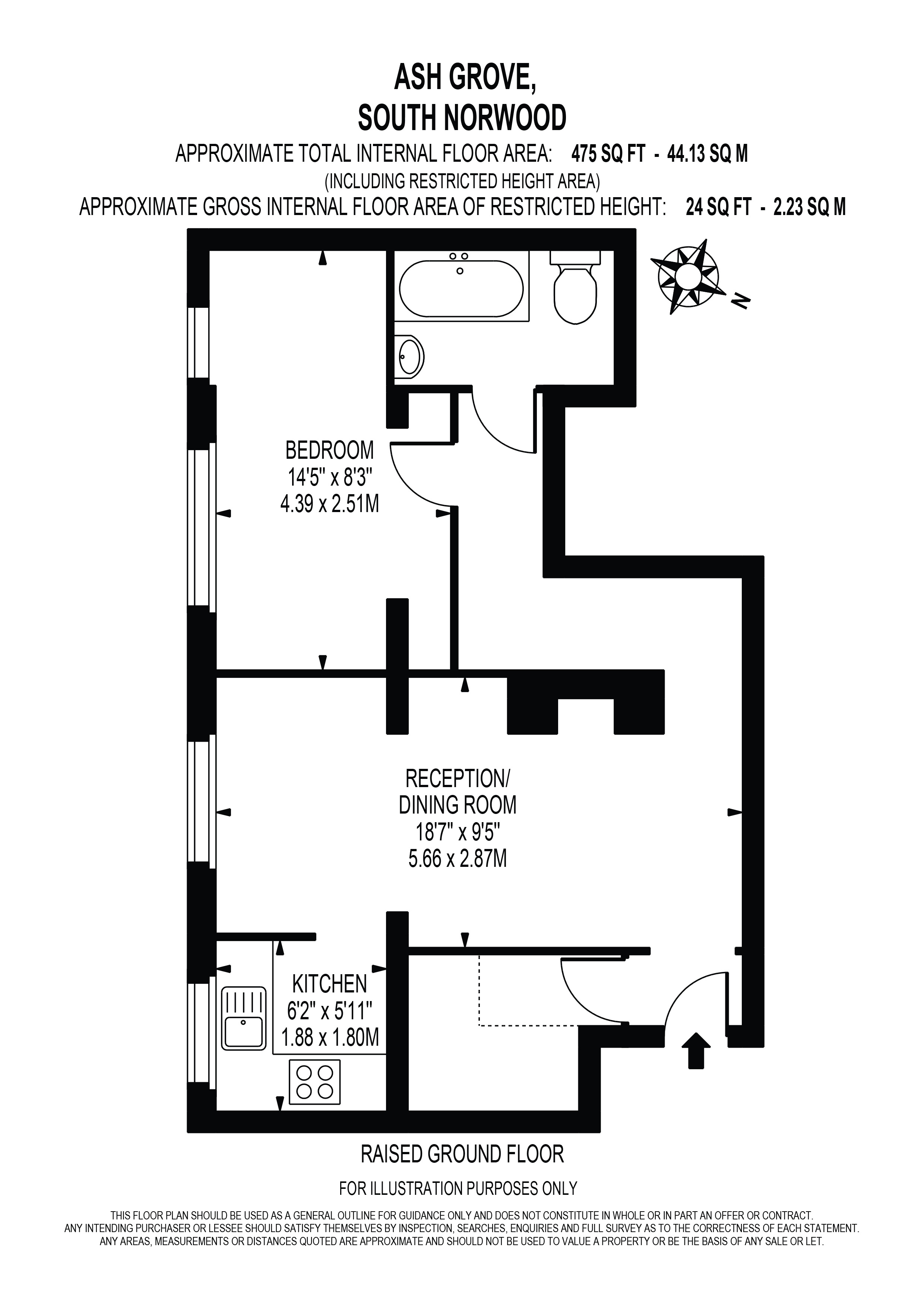 Flat D, 22-24, Ash Grove, London floorplan