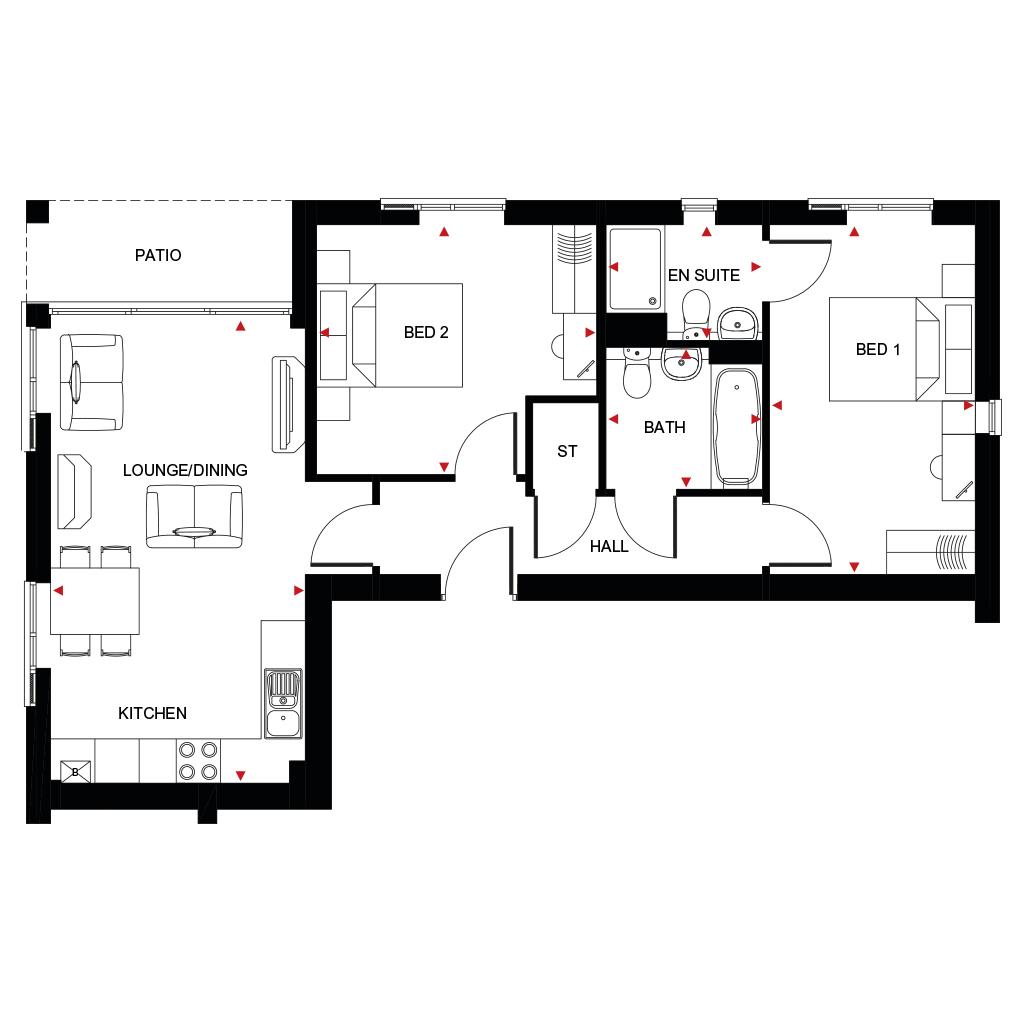 2 Bedrooms Flat for sale in 