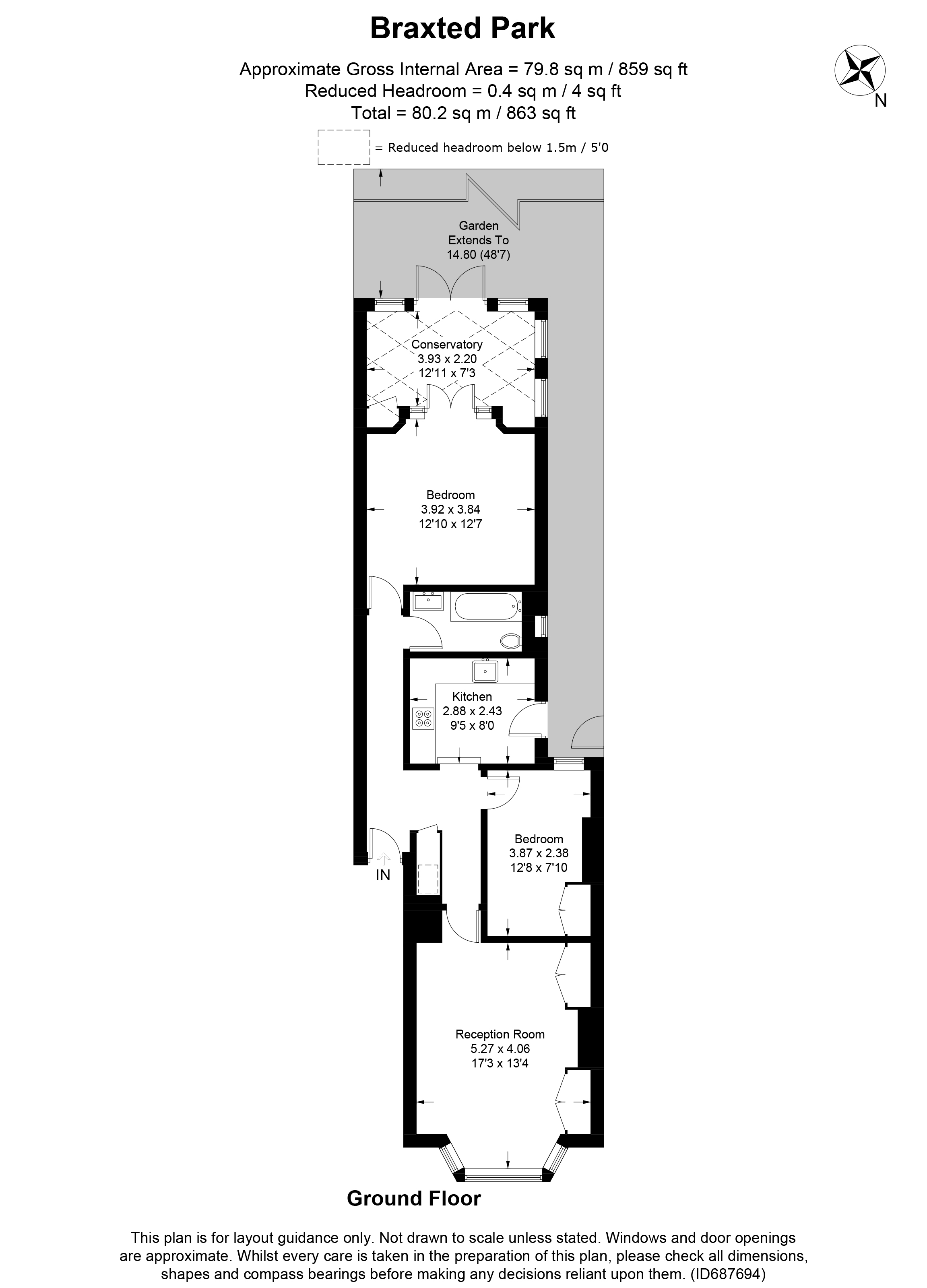 Flat 1, 52, Braxted Park, London floorplan