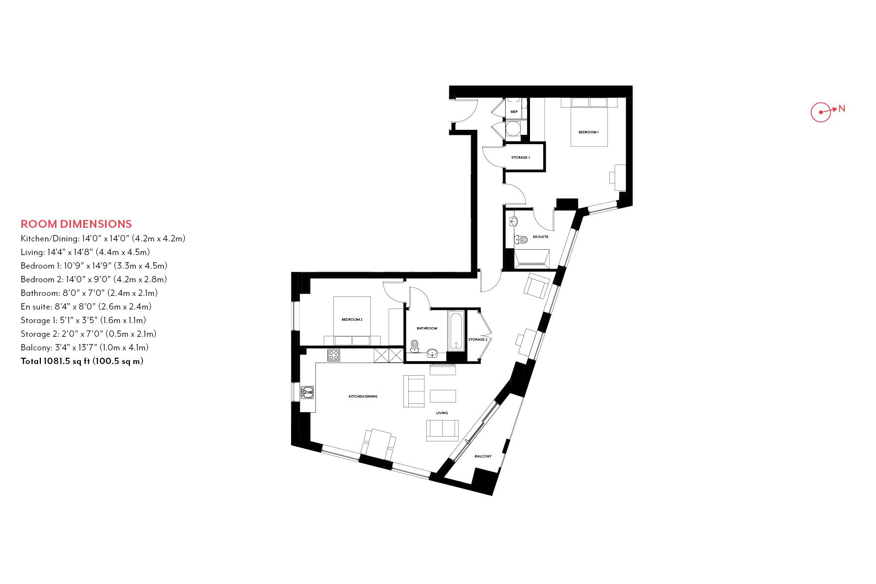 2 Bedrooms Flat to rent in Haydn Tower, Nine Elms Point, London SW8