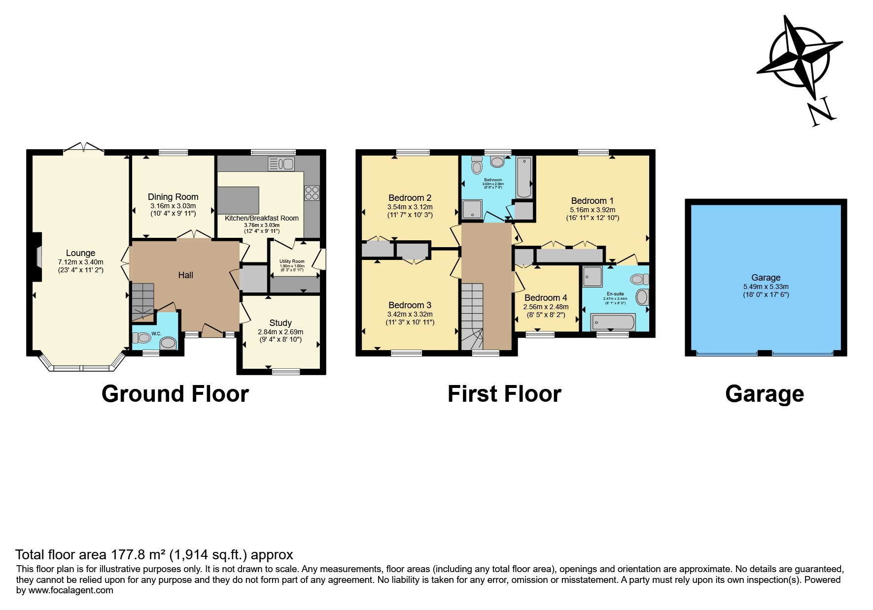 4, Paddock Close, Ancaster, Grantham floorplan