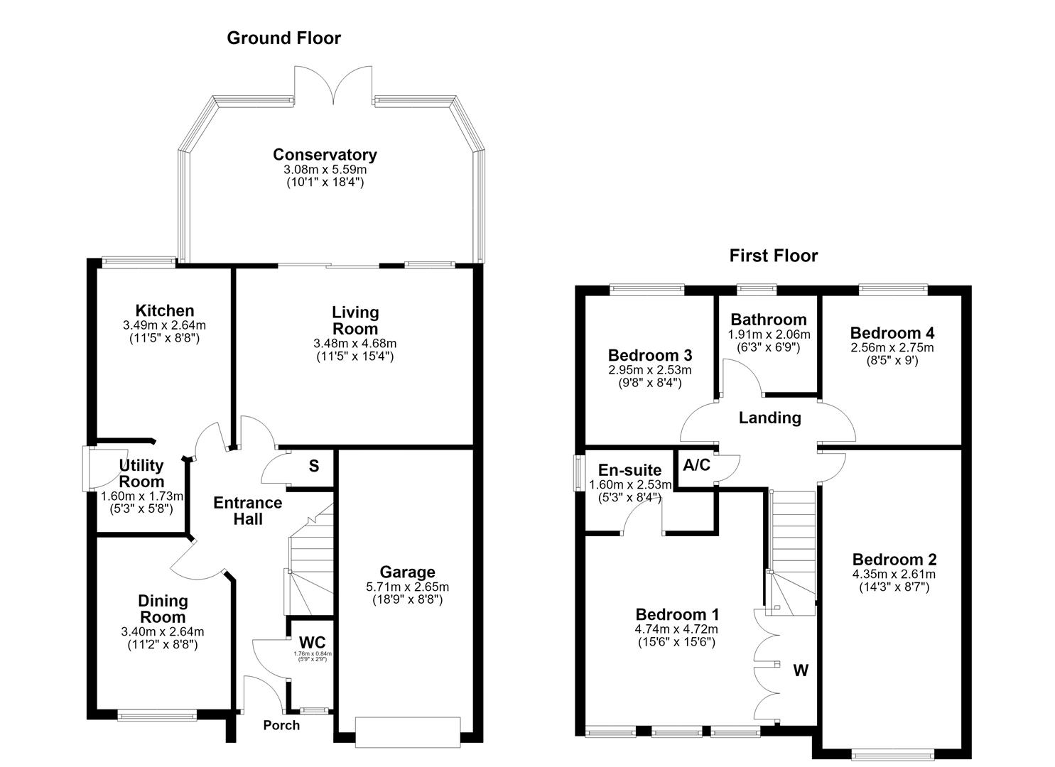 20, Denne Close, Corby floorplan