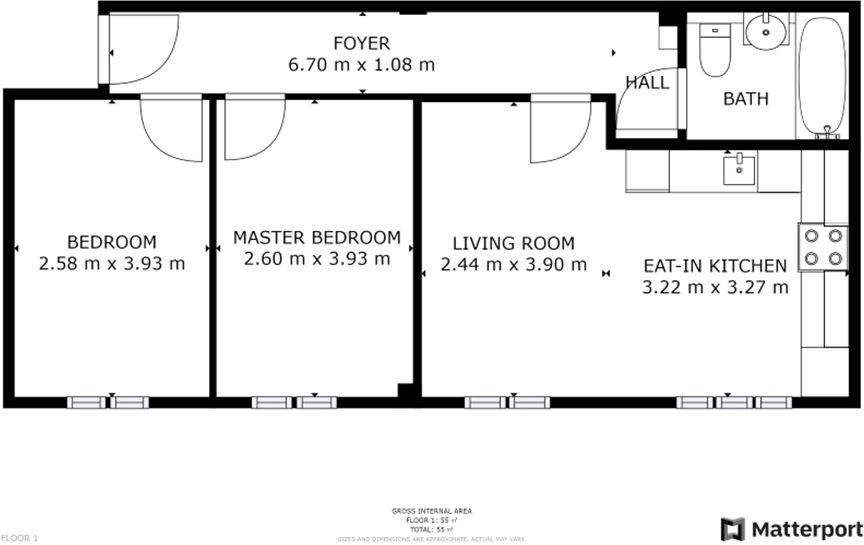 Flat 8, Royal Victoria Court,, Gamble Street, Nottinghamshire floorplan