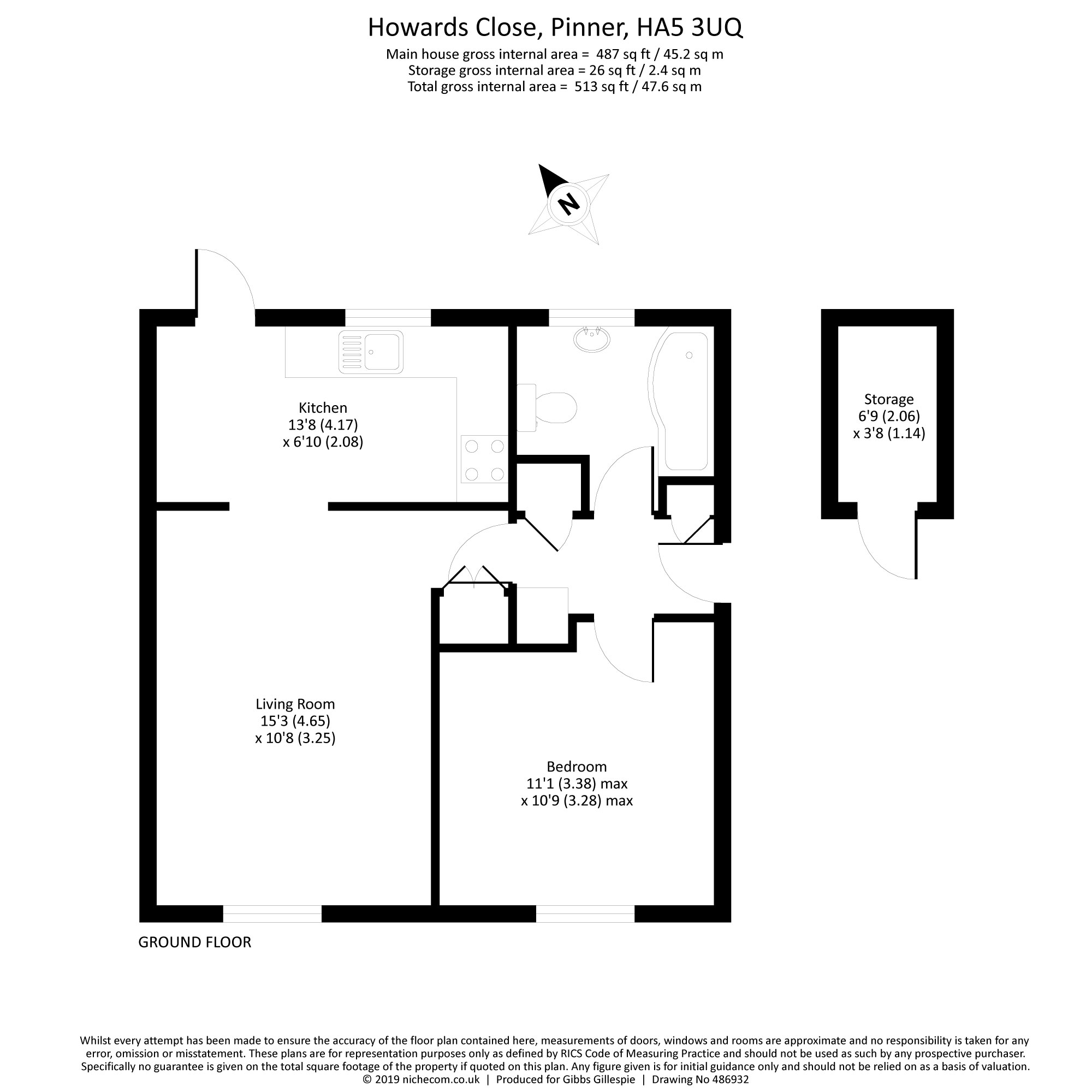 1 Bedrooms Flat for sale in Howards Close, Pinner, Middlesex HA5