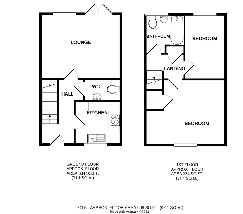 2 Bedrooms Terraced house to rent in Holm Drive, Dunmow CM6