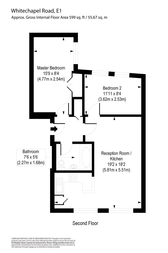 2 Bedrooms Flat to rent in Whitechapel Road, London E1