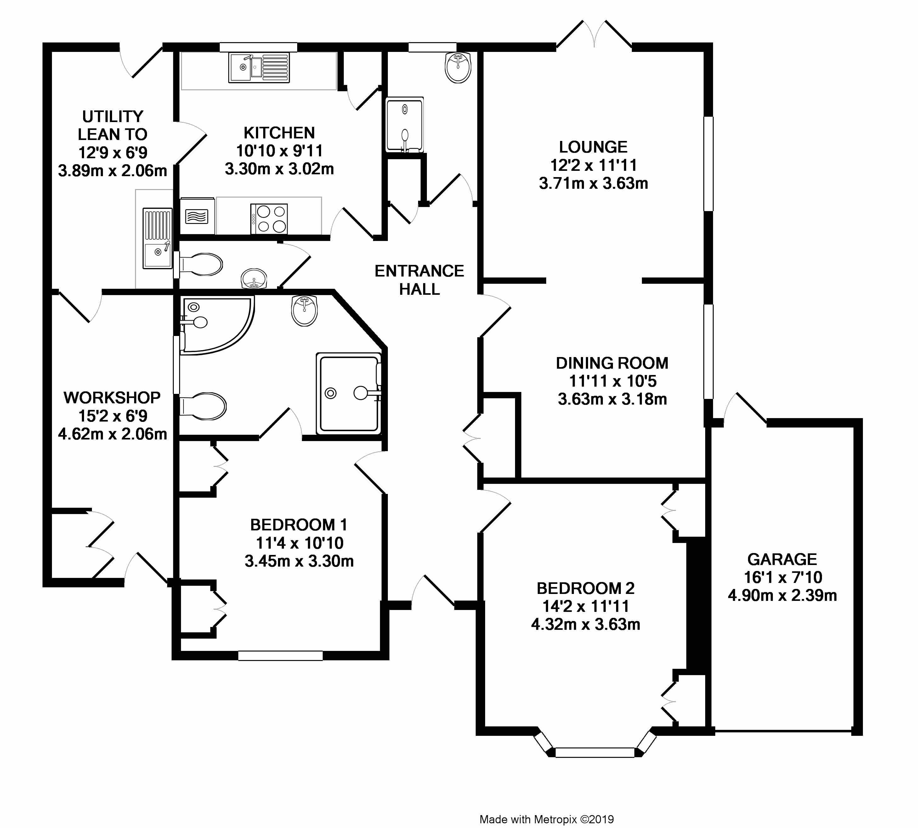 2 Bedrooms Bungalow for sale in Glenville Road, Rustington, Littlehampton BN16