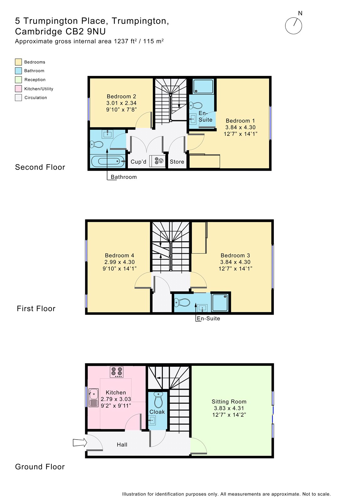 3 Bedrooms Town house to rent in Trumpington Place, Trumpington, Cambridge, Cambridgeshire CB2