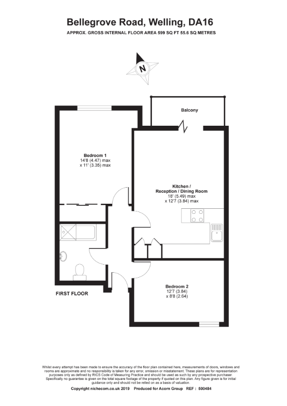 Flat 3, Norcliff Court 87A,, Bellegrove Road, Welling floorplan