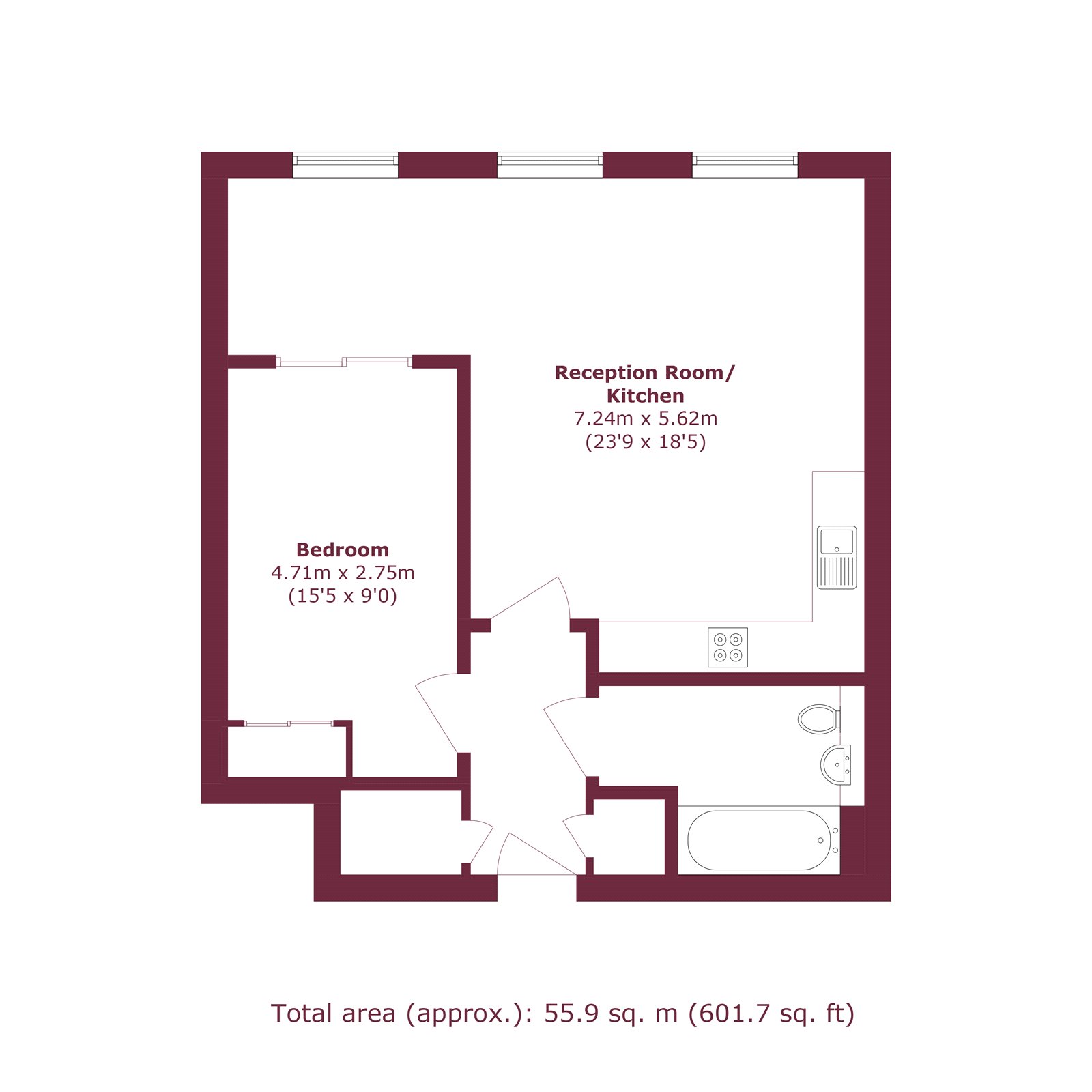 1403 Sky View Tower, 12, High Street, London floorplan