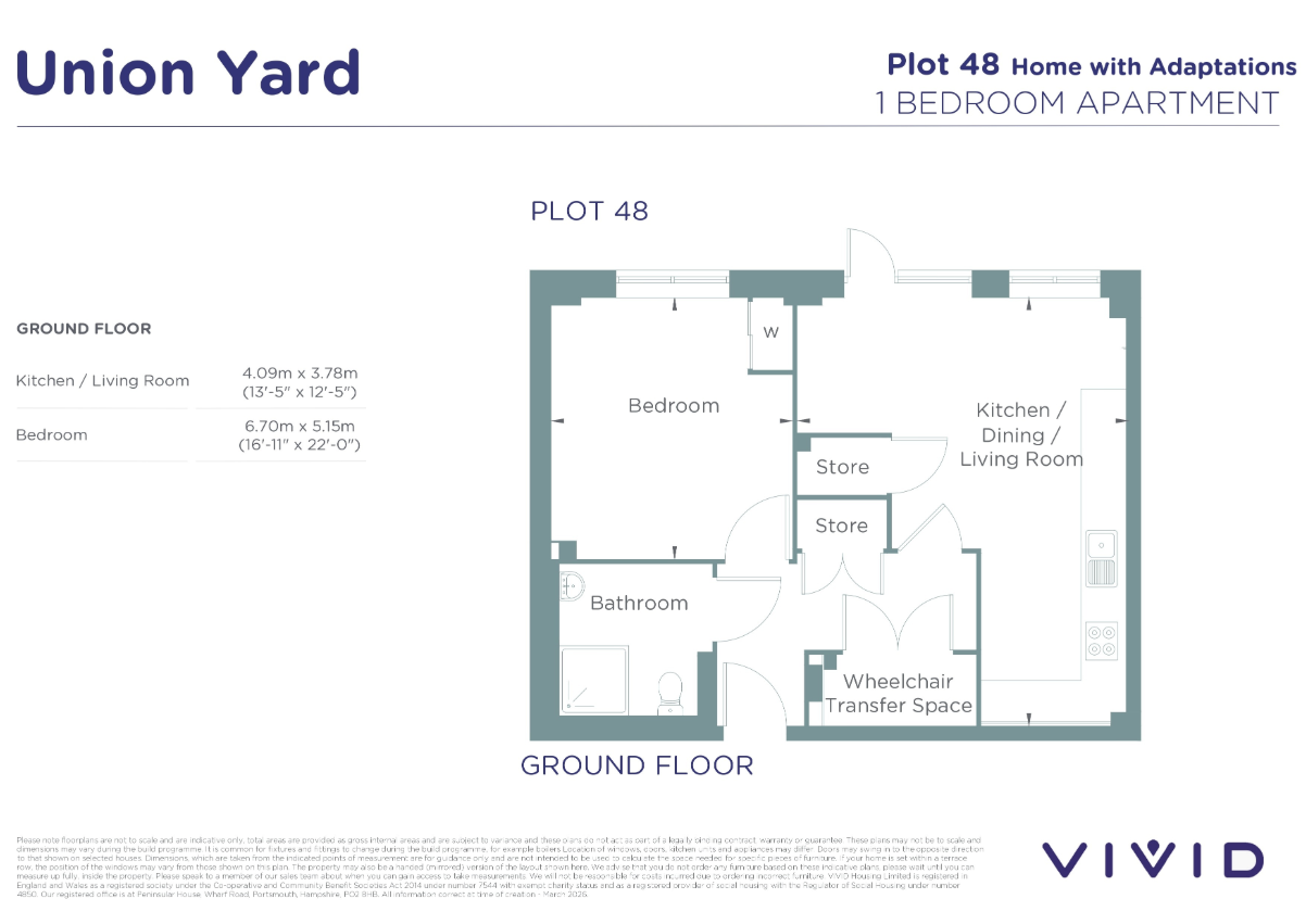 Plot 48 Flat 1, Burton House, 3, Union Yard, Hampshire floorplan