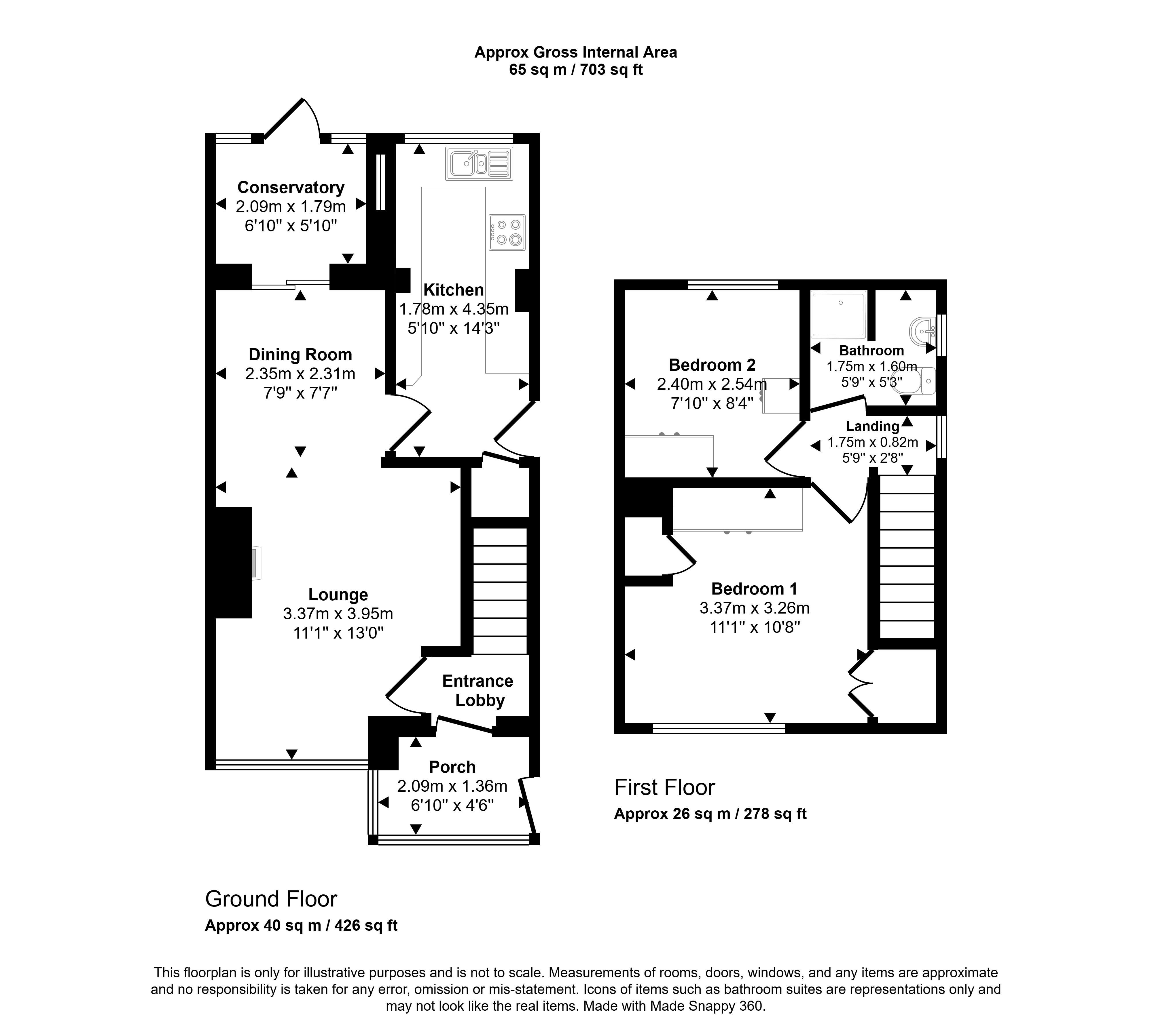 23, Rothbury Gardens, Gateshead floorplan