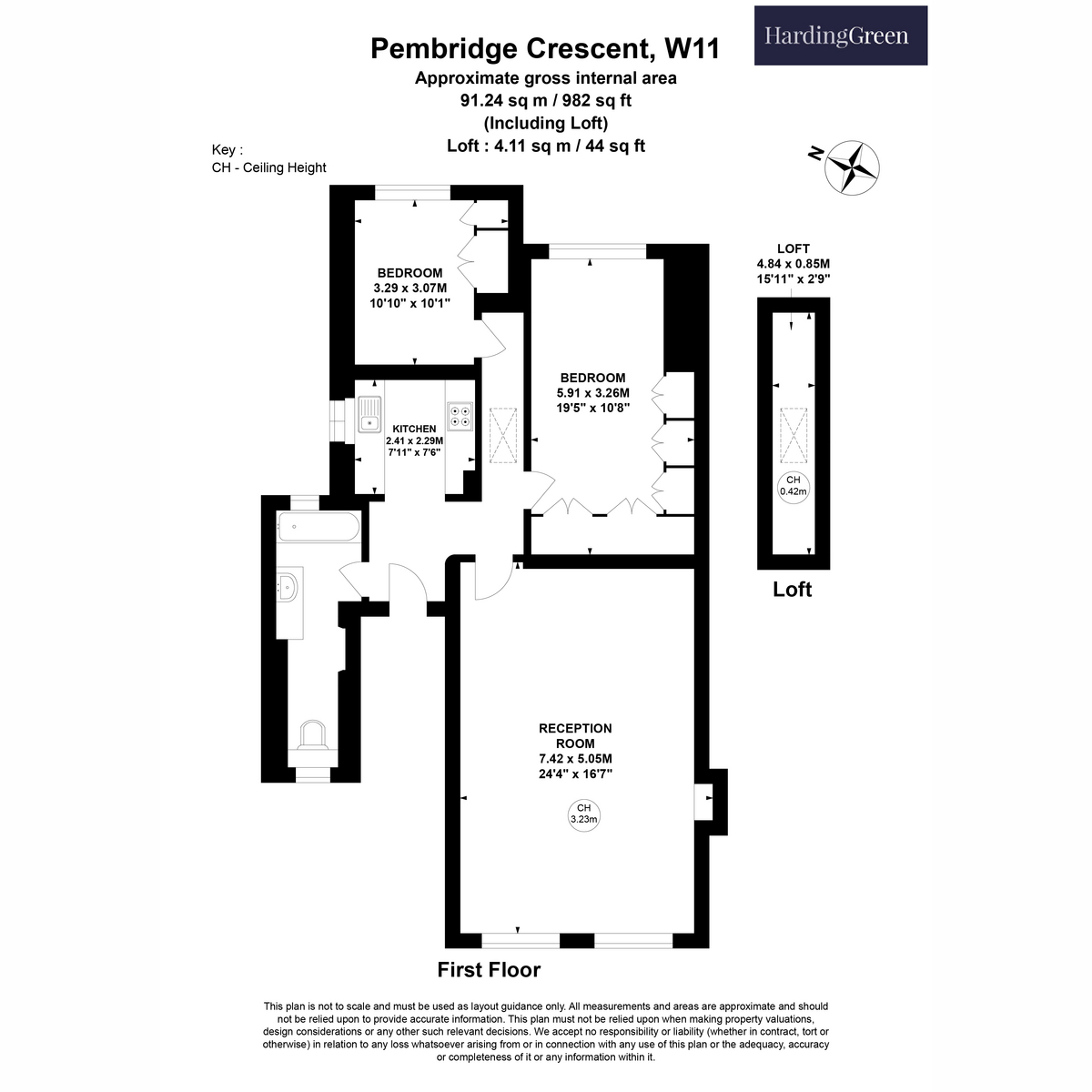 Flat Flat 3, 9, Pembridge Crescent, London floorplan