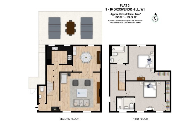 Flat 3, 9 Grosvenor Hill, Greater London floorplan