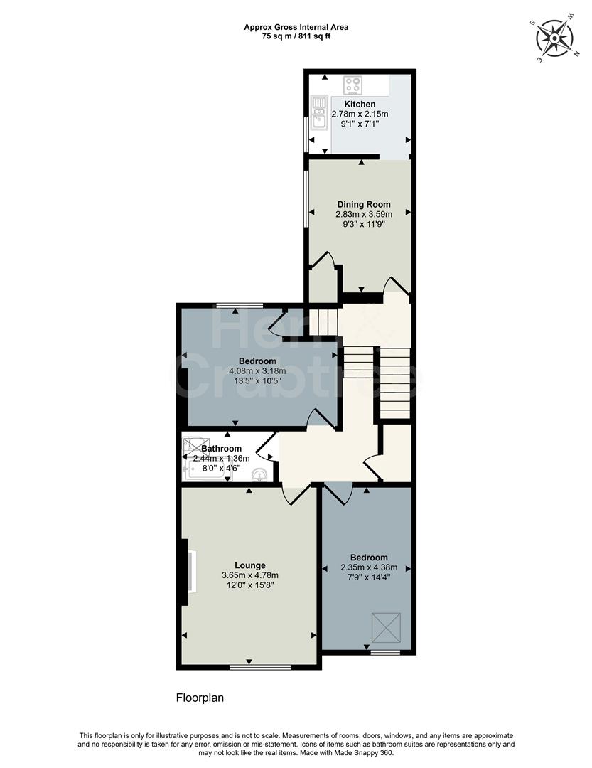 Second Floor Flat, 141, Cathedral Road, Cardiff floorplan