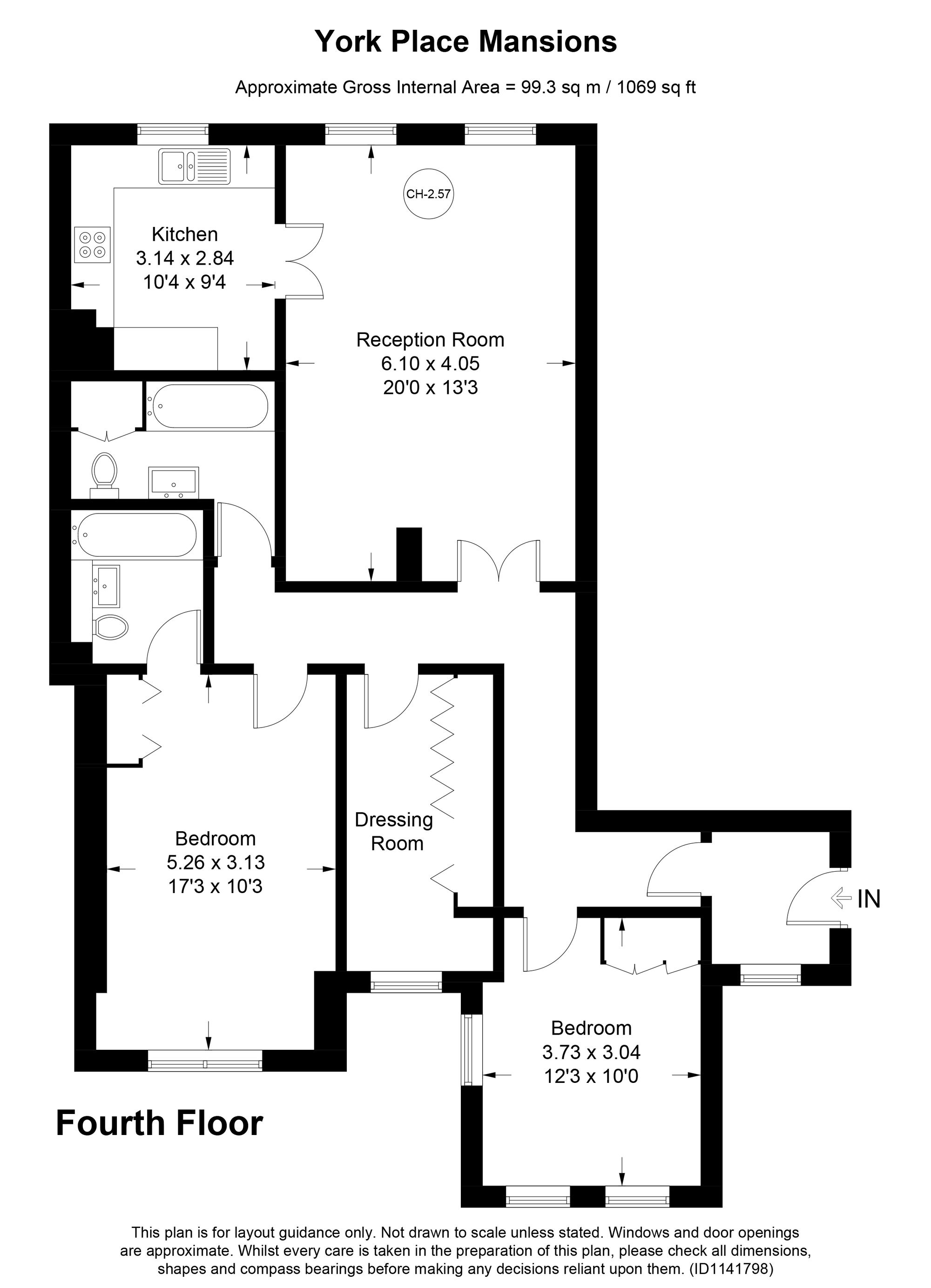 Flat 16, York Place Mansions, London floorplan
