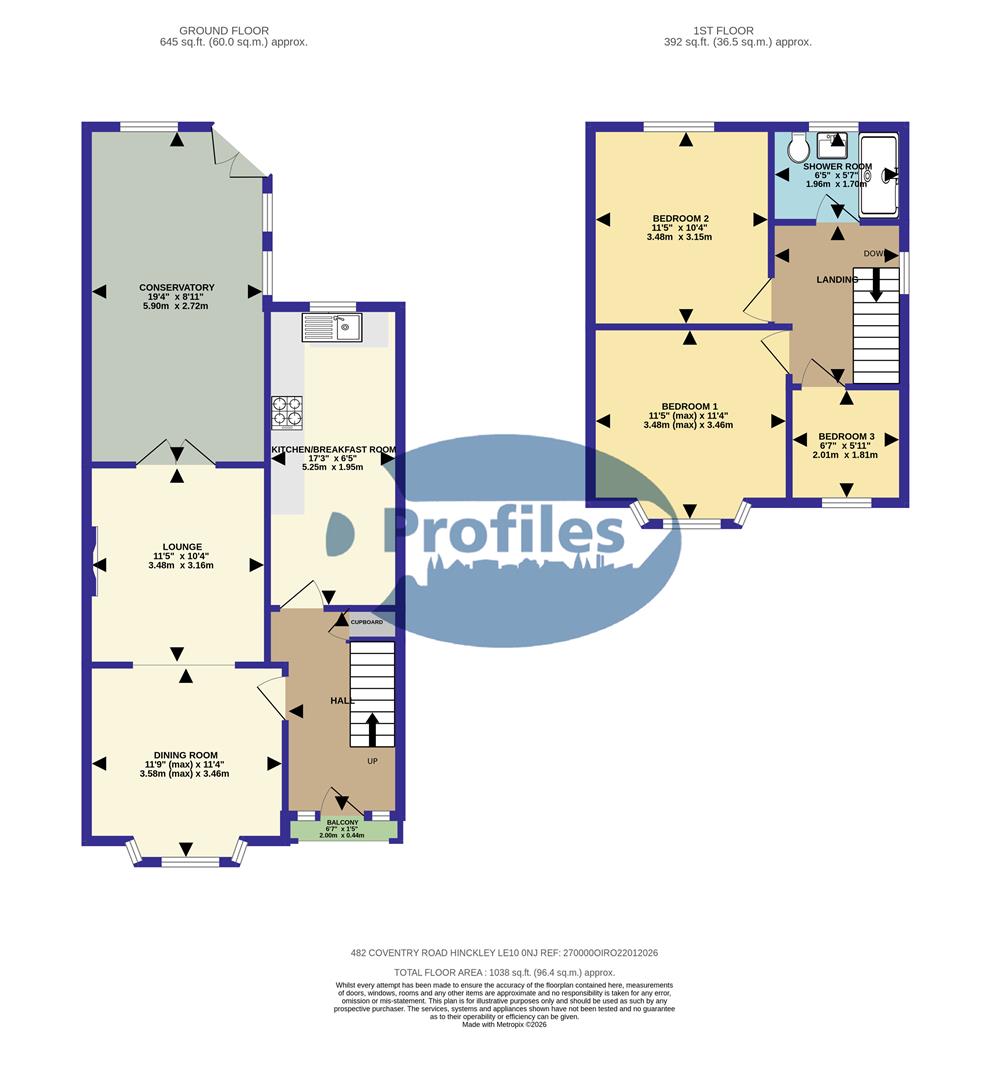 482, Coventry Road, Hinckley floorplan