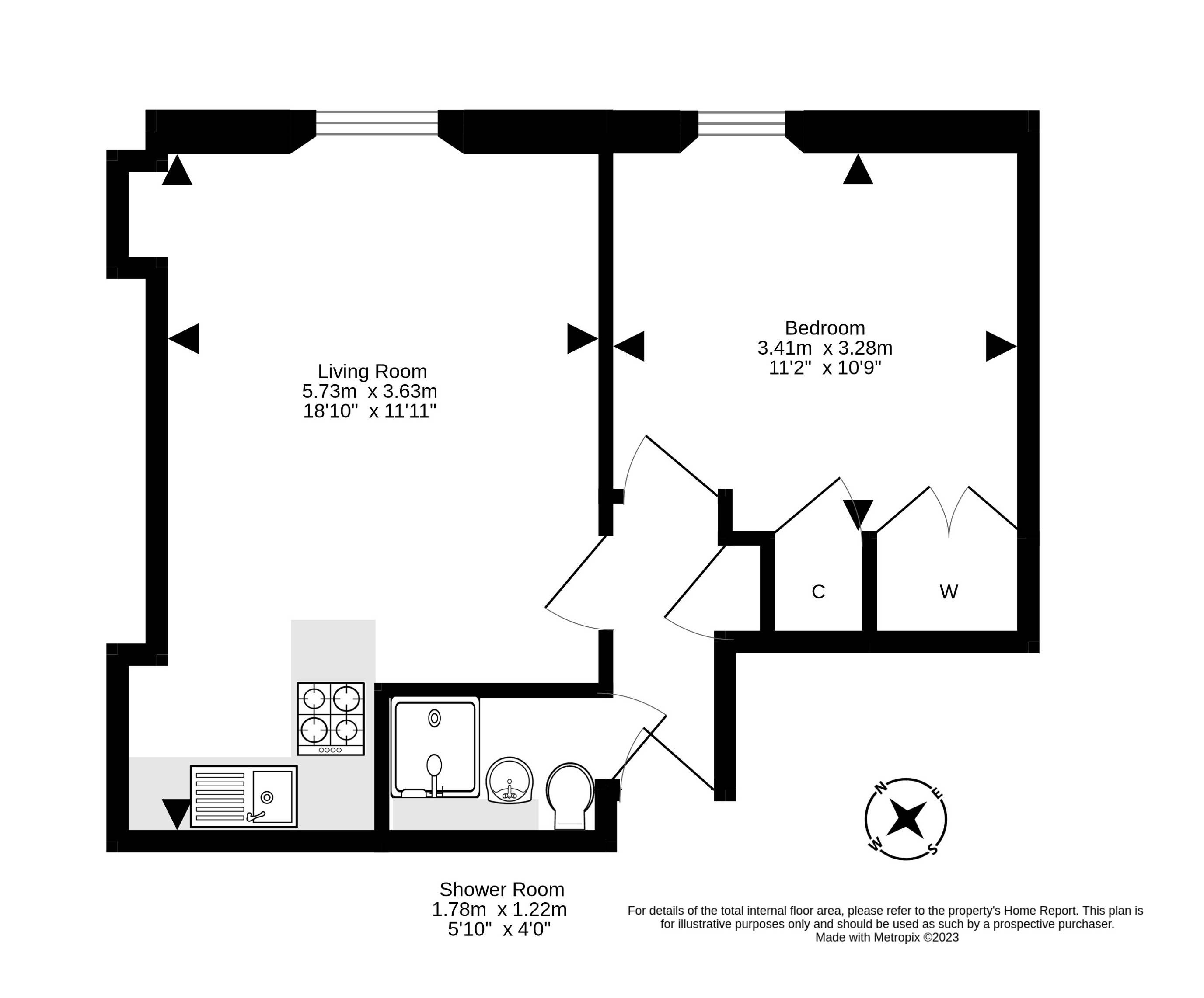 16 (2F1), Murdoch Terrace, Fountainbridge, Edinburgh EH11, 1 bedroom