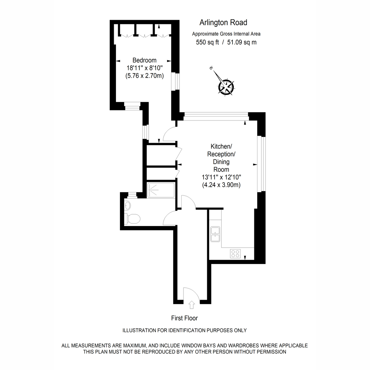 Flat 2, 172a, Arlington Road, London floorplan