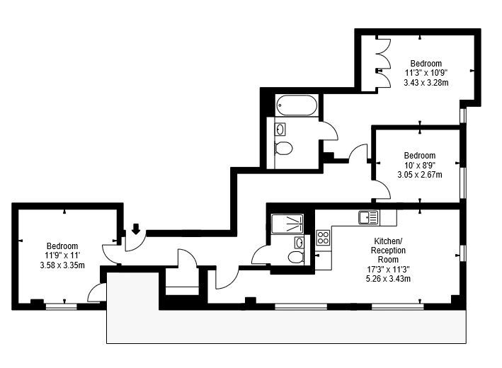 3 Bedrooms Flat to rent in Merchant Square East, London W2