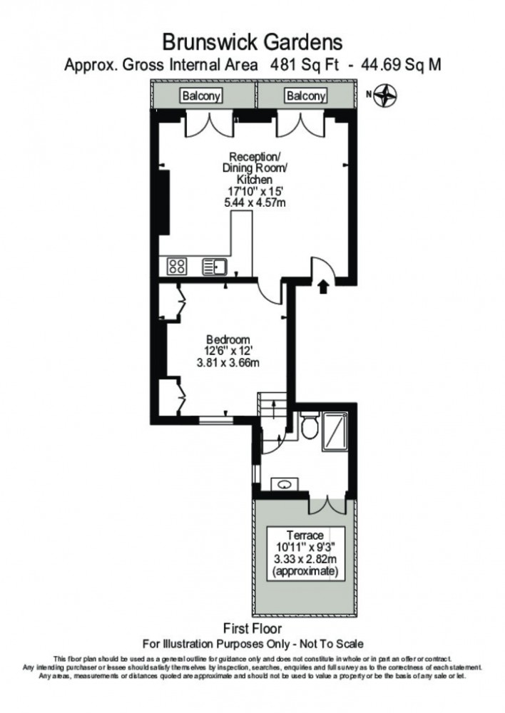 1 Bedrooms Flat to rent in Brunswick Gardens, Kensington W8